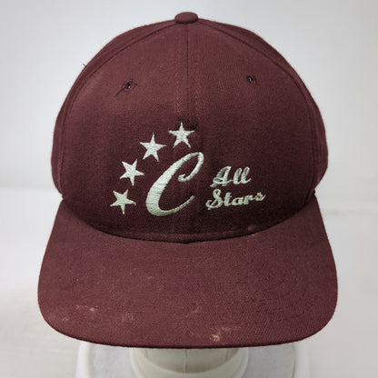 New Era Snapback Hat Red M-L All Stars 4 Stars Logo Adjustable Sports Vintage