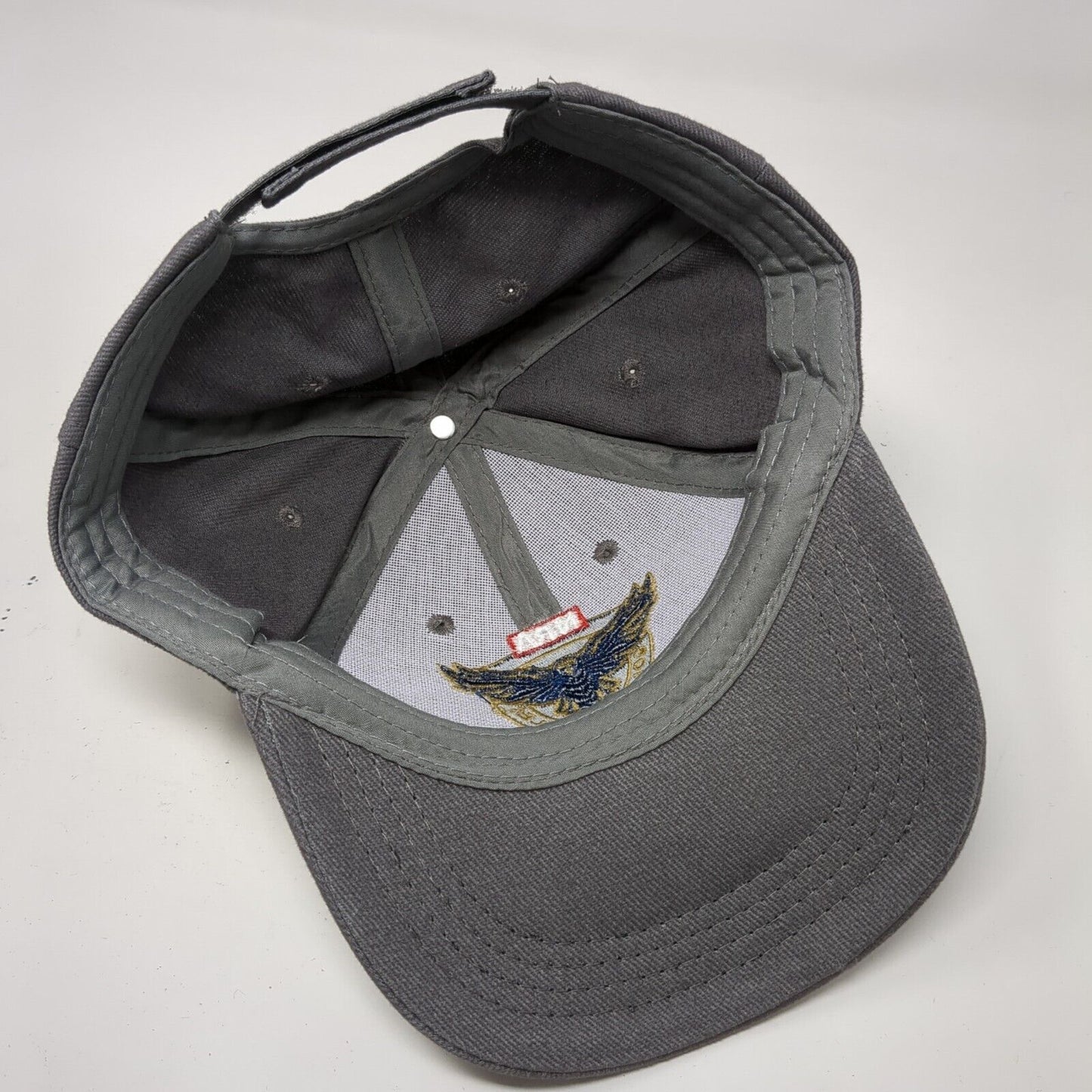 NRA Golden Eagles Strapback Hat Gray OSFA Adjustable Embroidered
