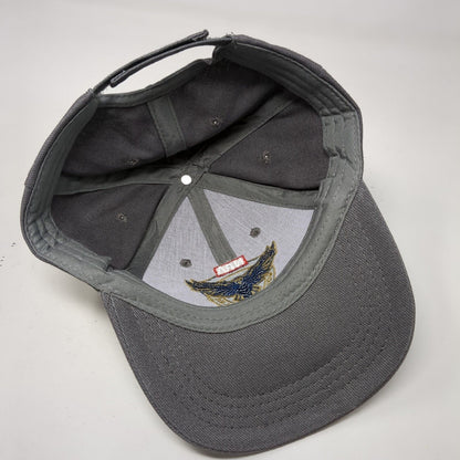 NRA Golden Eagles Strapback Hat Gray OSFA Adjustable Embroidered