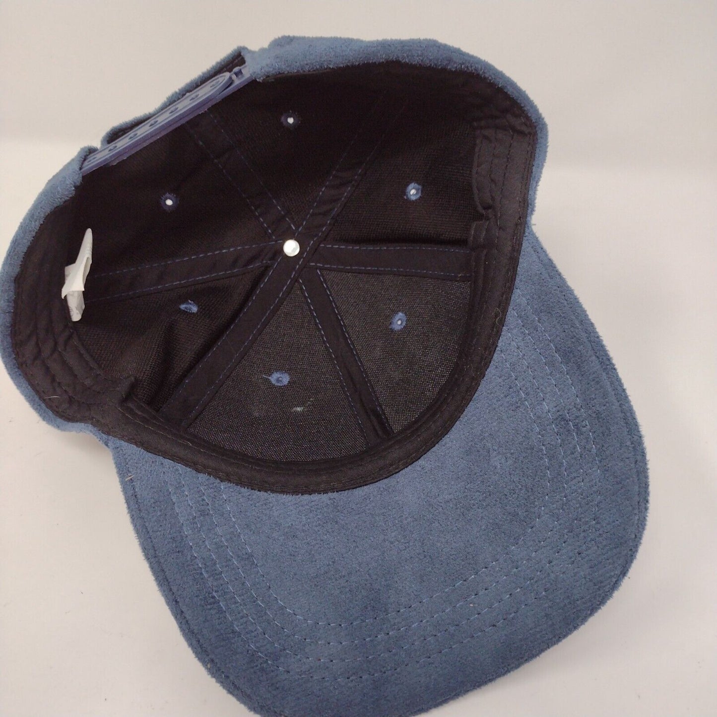 Unbranded Snapback Hat Blue OSFA Adjustable Vented Holes 6 Panel Blank