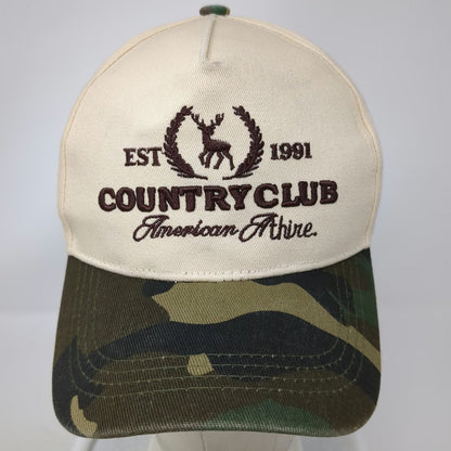 American Attire 5 Panel Beige One Size Country Club Deer Camo Snapback Hat