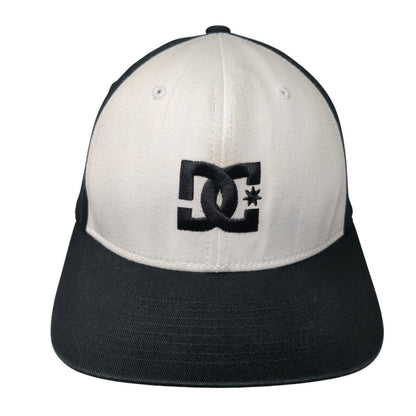 DC Fitted Hat Black OSFA L/XL Embroidered Vented Holes 6 Panel Flexfit
