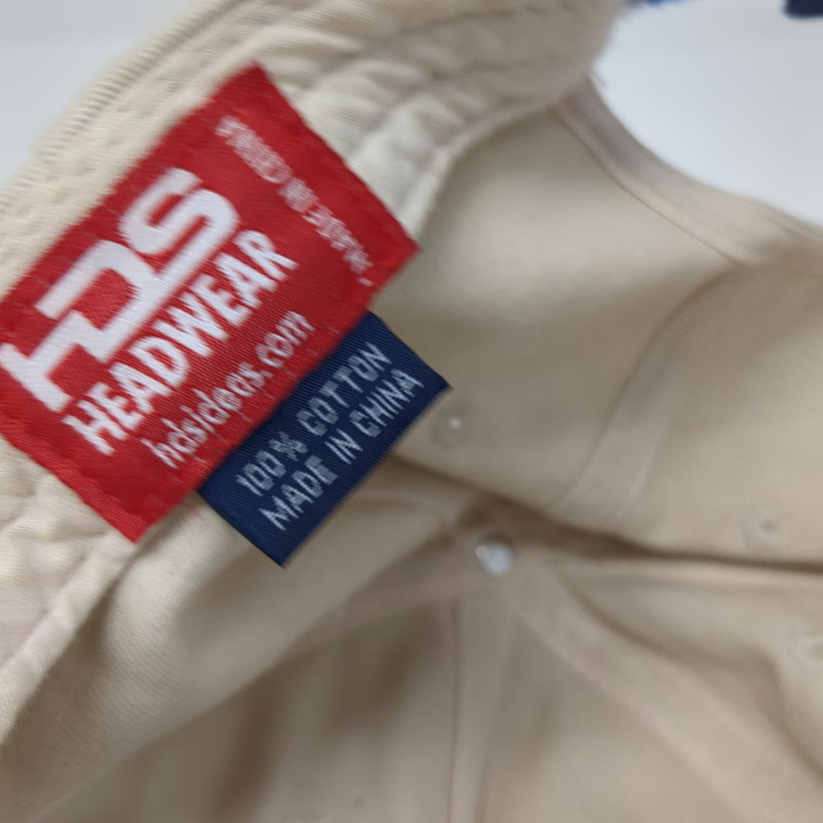 HDS Headwear Erie Insurance Baseball Cap Beige Blue One Size Strapback Logo Hat