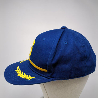 Letter S Snapback Hat Blue One Size Solid Alaska Airlines Embroidered