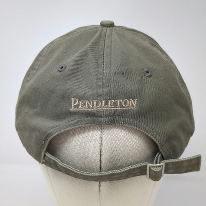 Pendleton Baseball Cap Green One Size Fly Fishing Lure Beige Suede Brim USA Hat