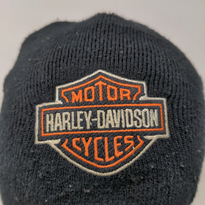 Harley Davidson Men's Knit Beanie Hat Black Size OSFA Embroidered Logo Acrylic