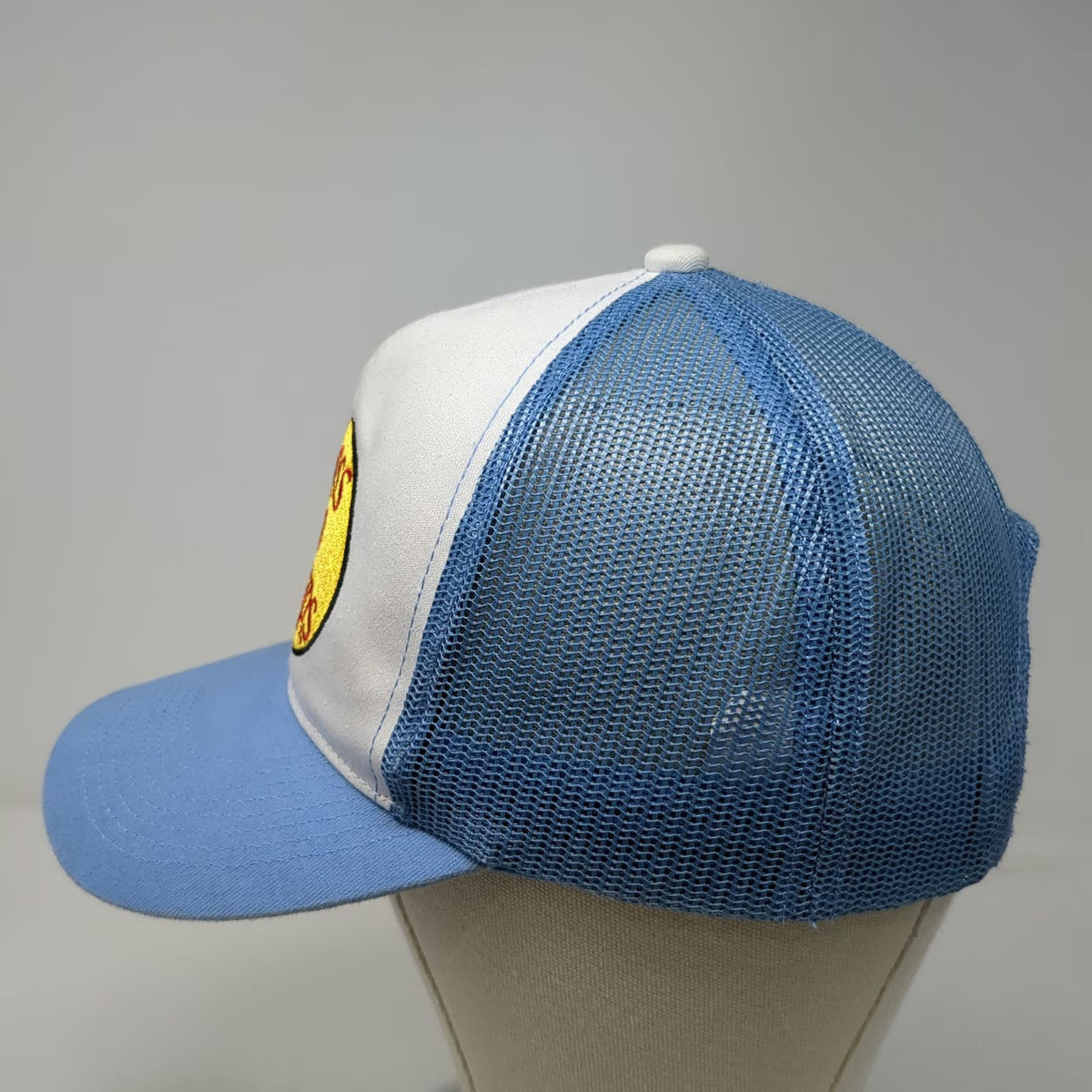 Bass Pro Shops Trucker Hat Blue One Size Bass Fish Patch Mesh Back Snapback