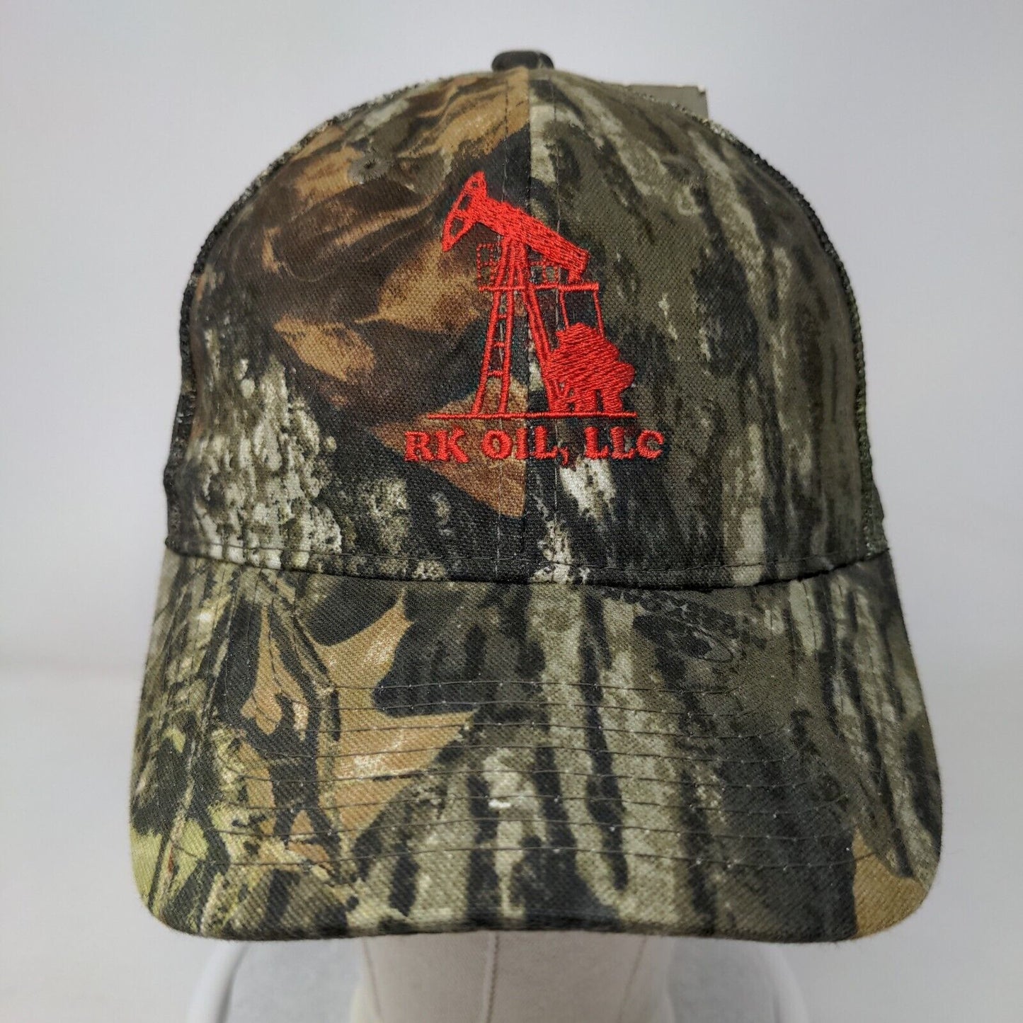 RK Oil LLC Strapback Trucker Hat Camouflage OSFM Adjustable Mesh Back W/Tags