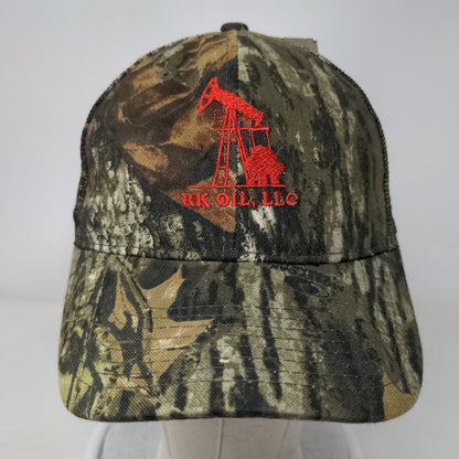 RK Oil LLC Strapback Trucker Hat Camouflage OSFM Adjustable Mesh Back W/Tags