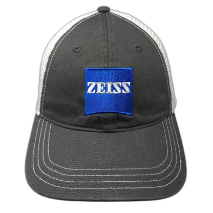 Richardson Trucker Hat Gray White L Mesh ZEISS Logo Snapback Contrast Stitching
