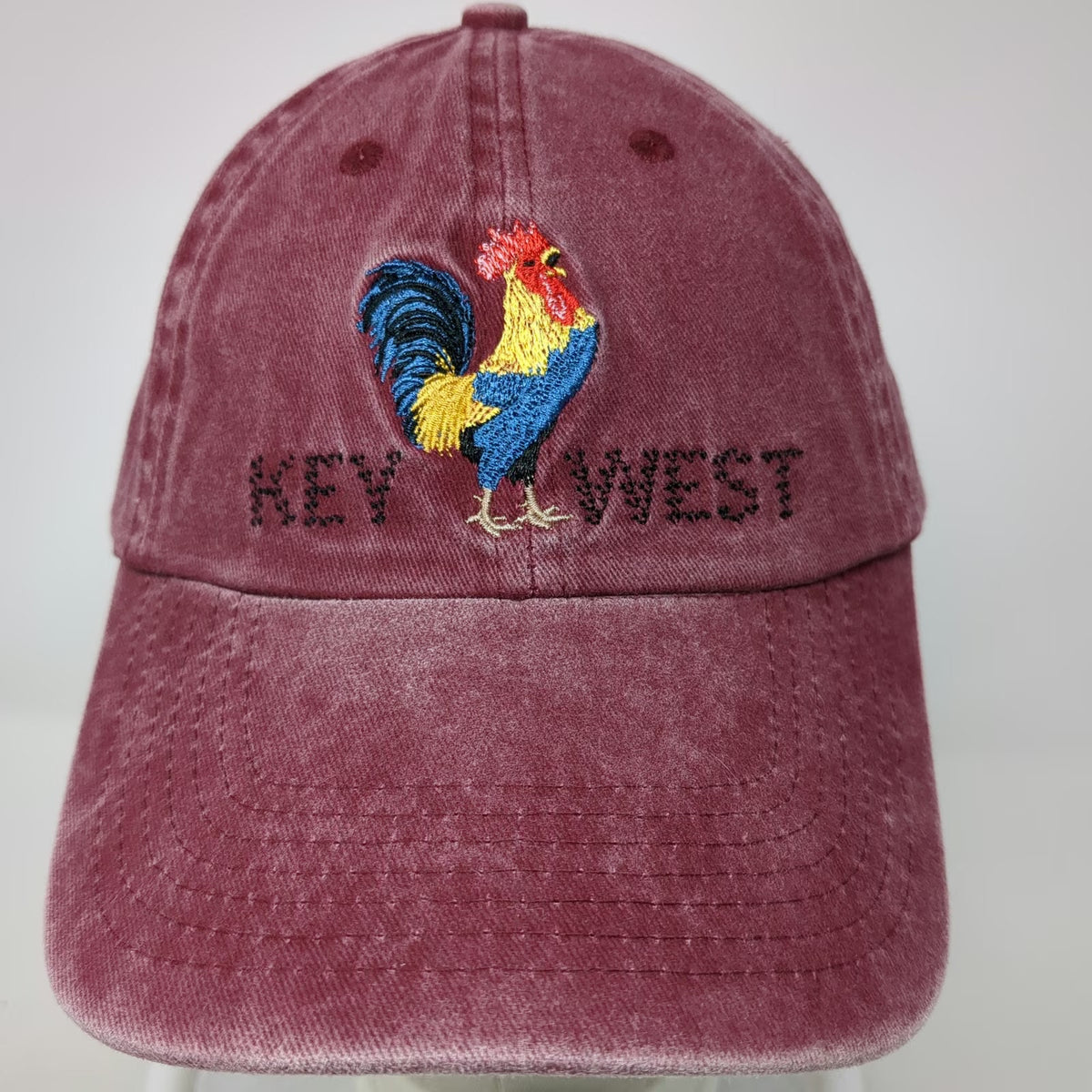 Distinctive Headwear Baseball Cap Red OSFM Key West Rooster Conch Republic Hat