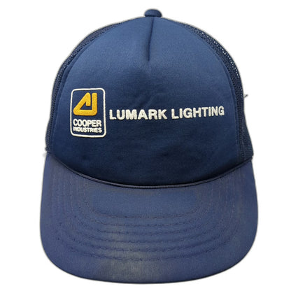 Cooper Industries Lumark Lighting Trucker Hat Blue One Size Snapback Mesh Foam