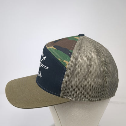 Richardson Trucker Hat Green Black One Size Dynamic Aviation Camo Mesh Plane