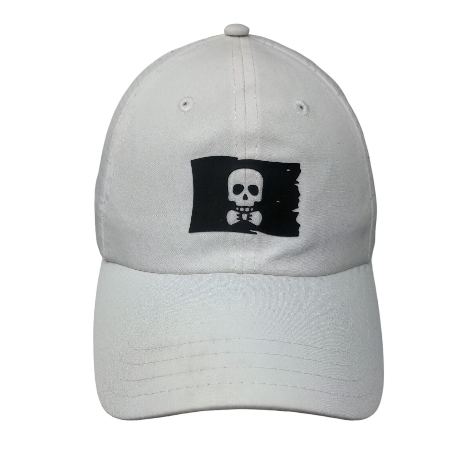 Skull Snapback Hat White One Size Adjustable Breathable Mesh 6 Panel Salt Pines