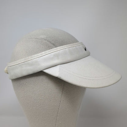 Nike Visor White One Size Dri-Fit Cotton Hat Strapback Swoosh Shield Golf