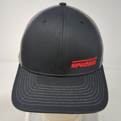 Richardson Trucker Hat Black One Size Snapback Mesh Spudnik Agriculture Logo