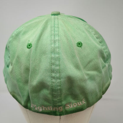 North Dakota Fighting Sioux NCAA Nike Bauer Cap Green Striped Brim Hat Vintage