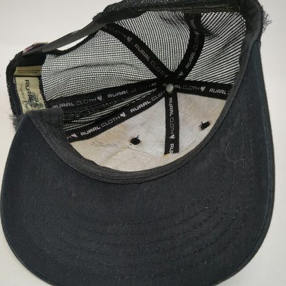 Rural Cloth Trucker Hat Black One Size Support Local Farmers Patch Snapback Mesh