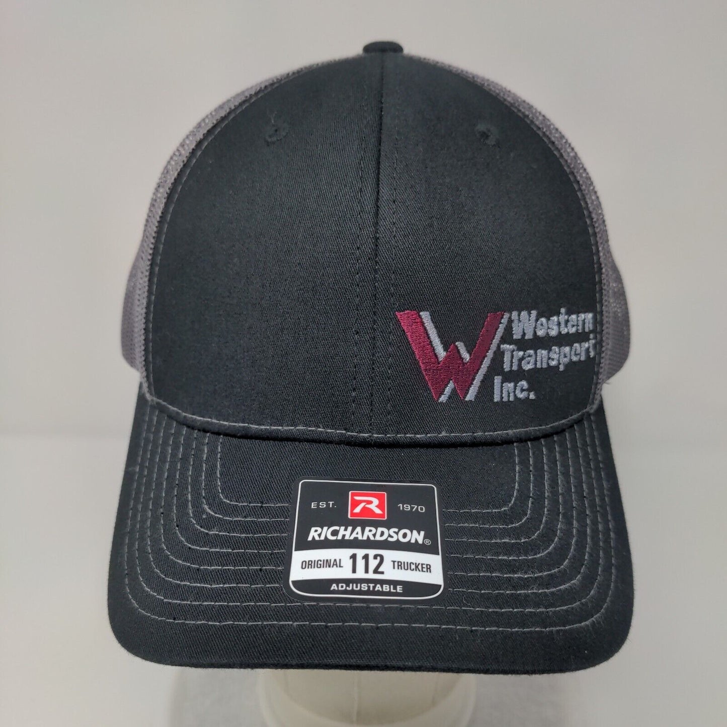 Western Transport Inc. Snapback Mesh Back Trucker Hat Black OSFA Adjustable