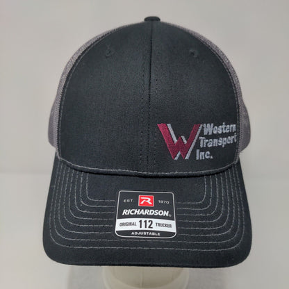 Western Transport Inc. Snapback Mesh Back Trucker Hat Black OSFA Adjustable