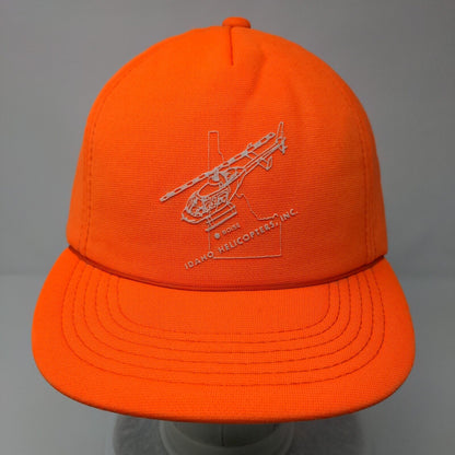 Boise Idaho Helicopters Inc Snapback Hat Orange OSFA Adjustable YR Headwear