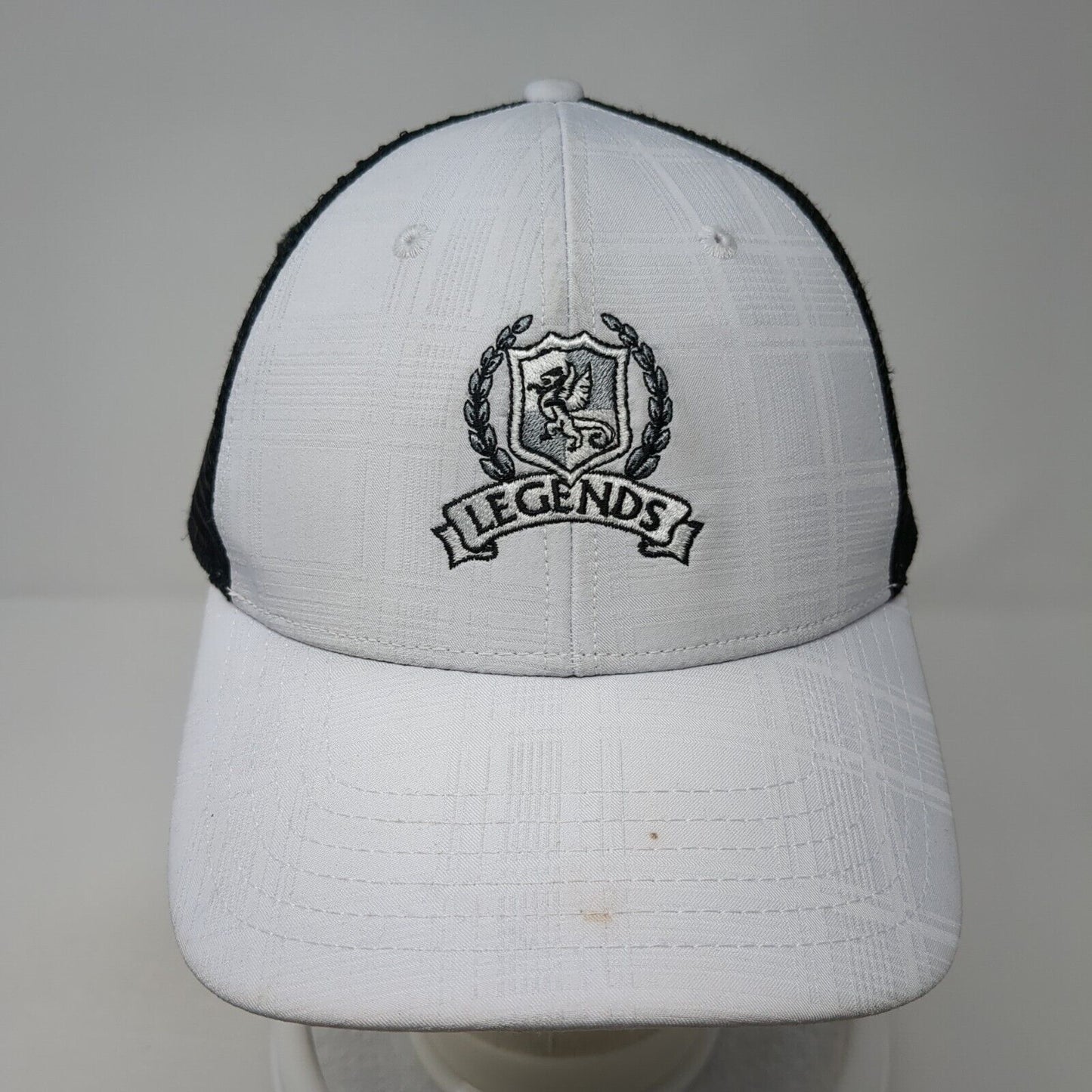 Legends Snapback Trucker Hat White OS Adjustable Embroidered Mesh TaylorMade