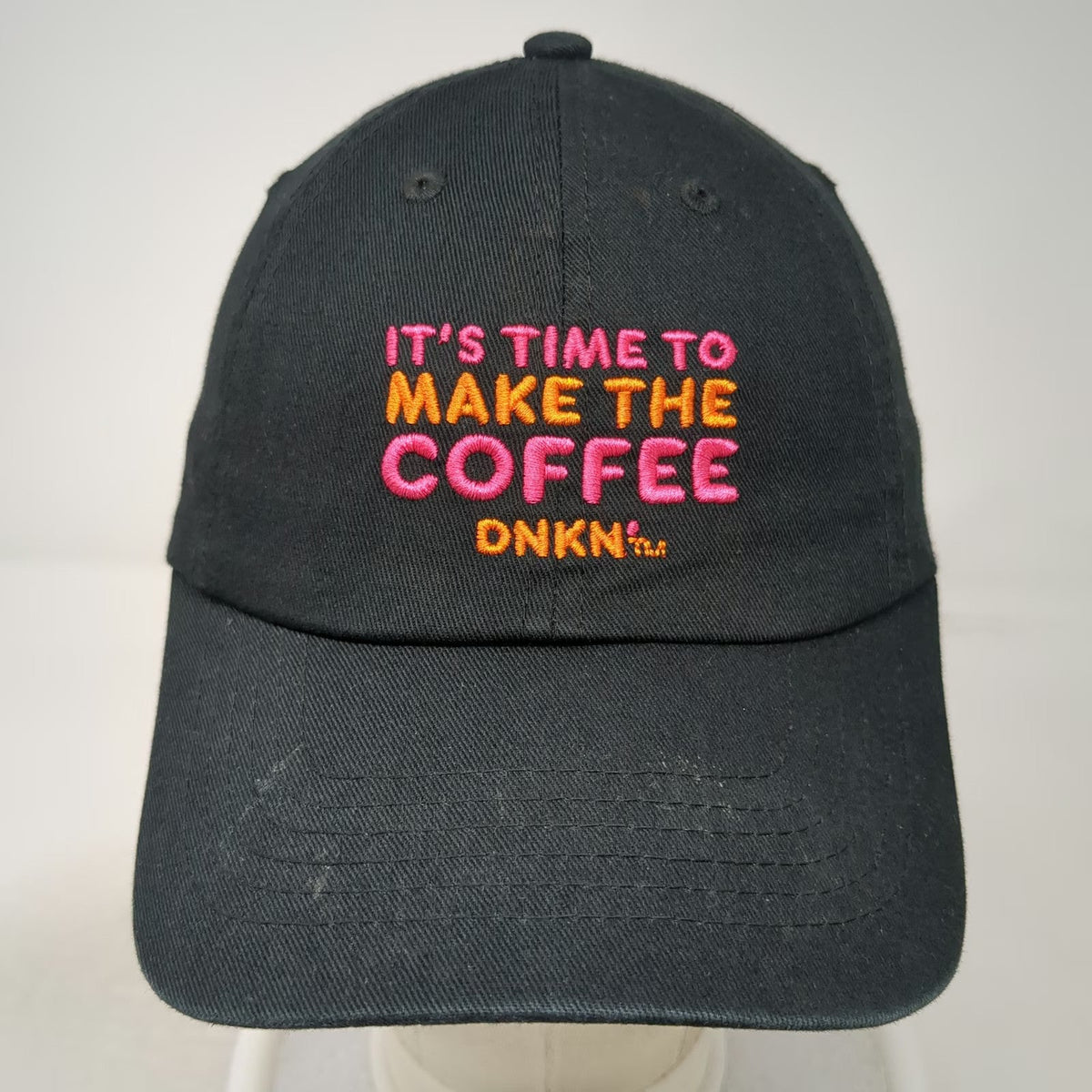 Dunkin DNKN Its Time To Make The Coffee Black Baseball Cap One Size Strapback