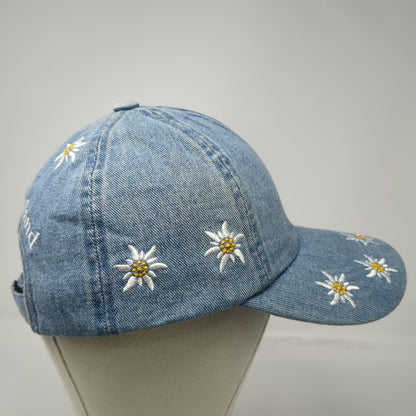 Cotter Baseball Cap Blue One Size Denim Edelweiss Floral Switzerland Hat Flower