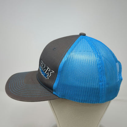 Port Authority Trucker Hat Gray Blue One Size Mesh Snapback Embroidered Logo