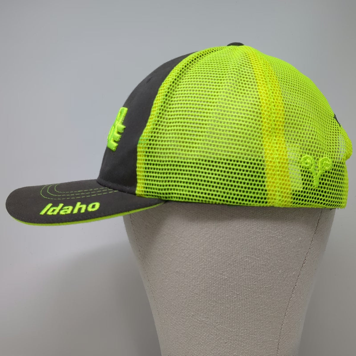 Vie Trucker Hat Gray Green One Size Idaho Payette River Raft Kayak Embroidery