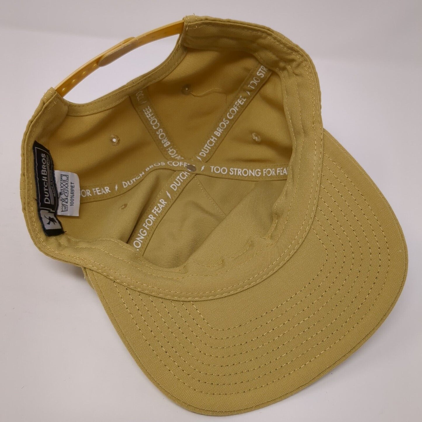 Dutch Bros Coffee Patch Snapback Hat Tan One Size Adjustable Vent Holes