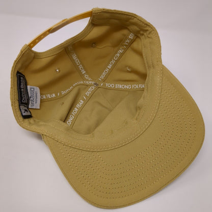 Dutch Bros Coffee Patch Snapback Hat Tan One Size Adjustable Vent Holes