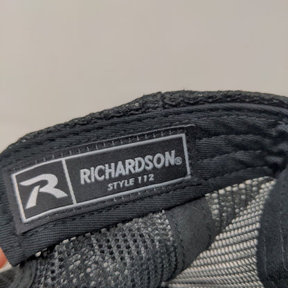 Richardson Men's Snapback Mesh Back Hat Black Embroidered Fargo Style 112