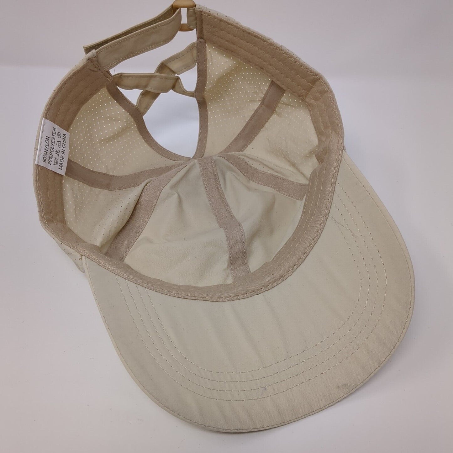 Unbranded Strapback Hat Ponytail Tan One Size Solid Adjustable Blank