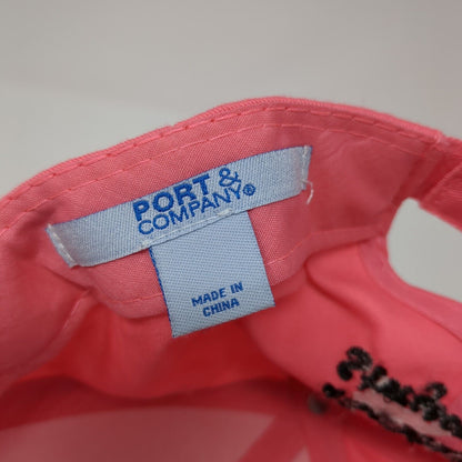 I Lost My Sturginity Strapback Hat Pink One Size Solid Port & Company