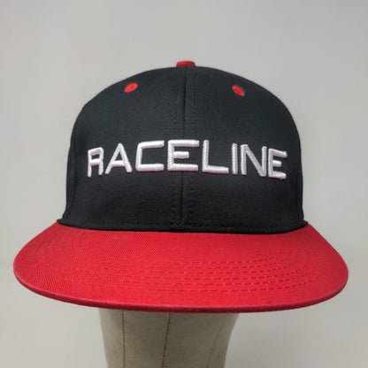 Raceline Wheel Men's Snapback Hat Red Black Adjustable Embroidered Logo