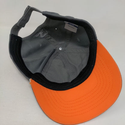 Starter Strapback Hat Gray One Size Adjustable Embroidered Vented Holes 6 Panel