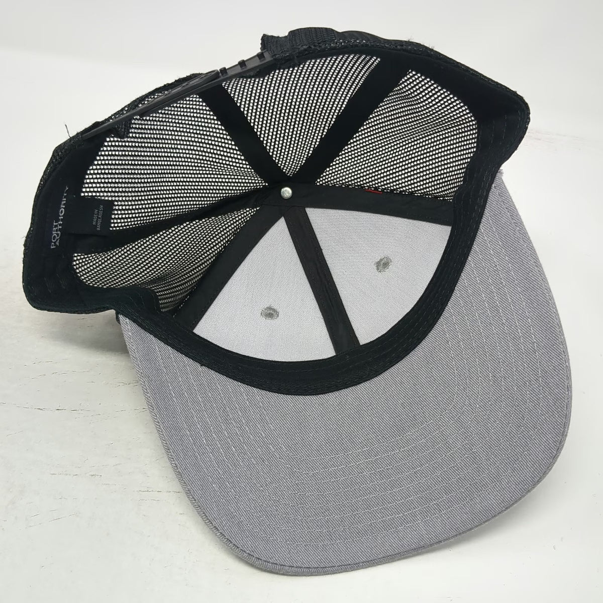 Port Authority Trucker Hat Gray One Size Mesh Snapback Blank Adjustable Curved