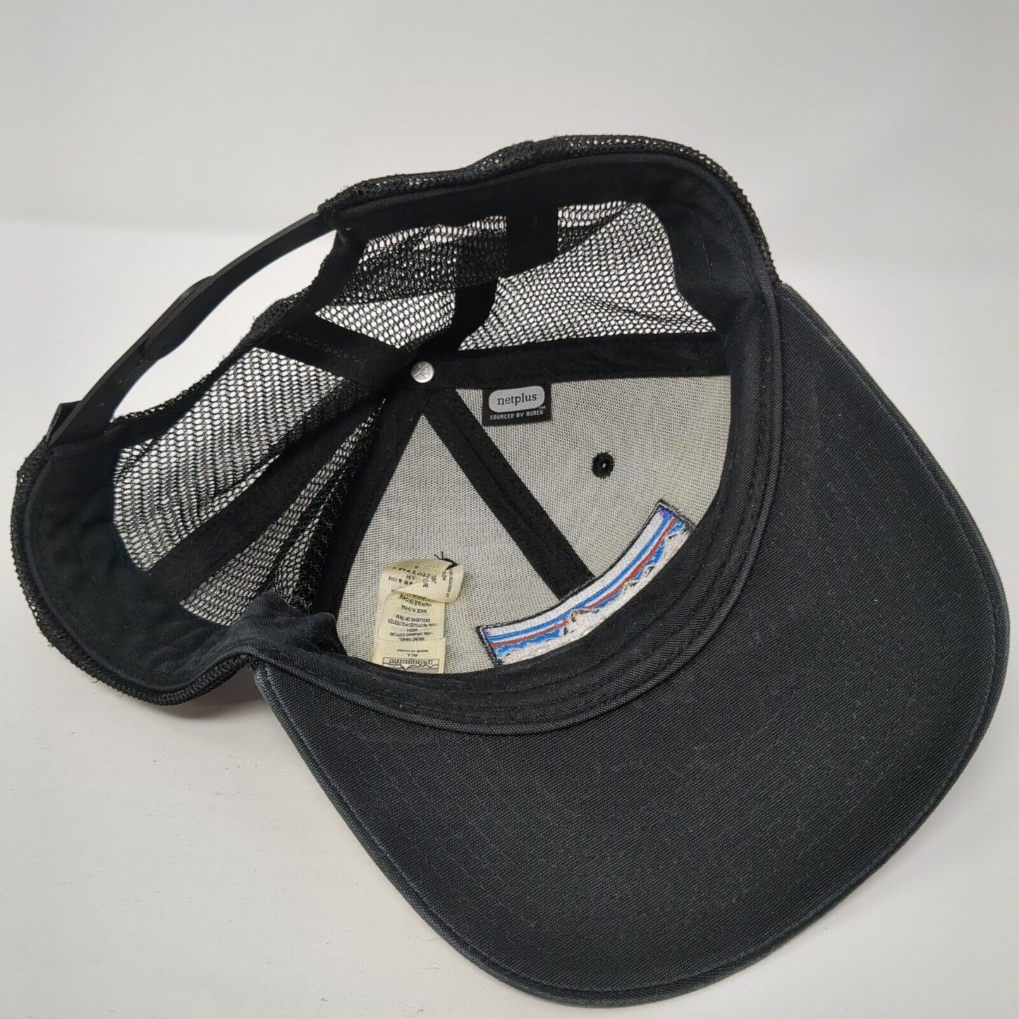 Patagonia Snapback Trucker Hat Black OS Adjustable Embroidered Mesh Back