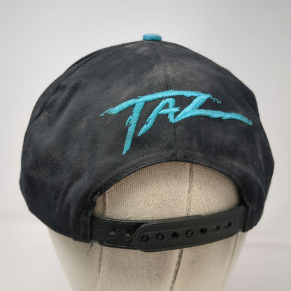 Snapback Hat Black Blue Taz Looney Tunes Character Embroidered Flat Vintage