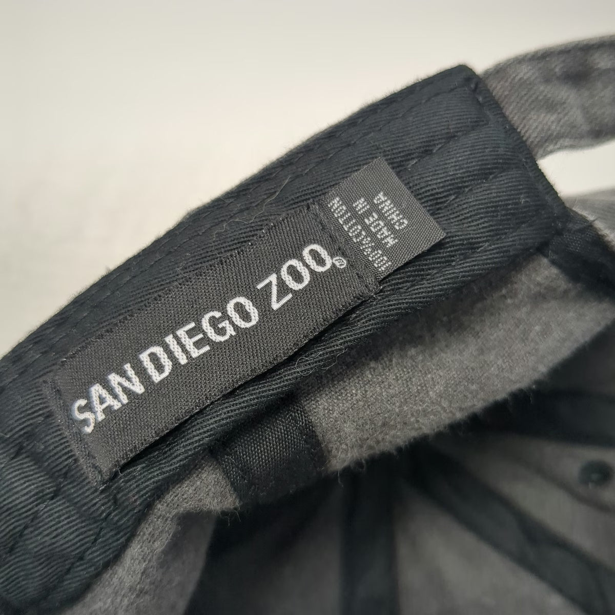 San Diego Zoo Hat Gray Baseball Cap One Size Embroidered Faded Cotton Slideback