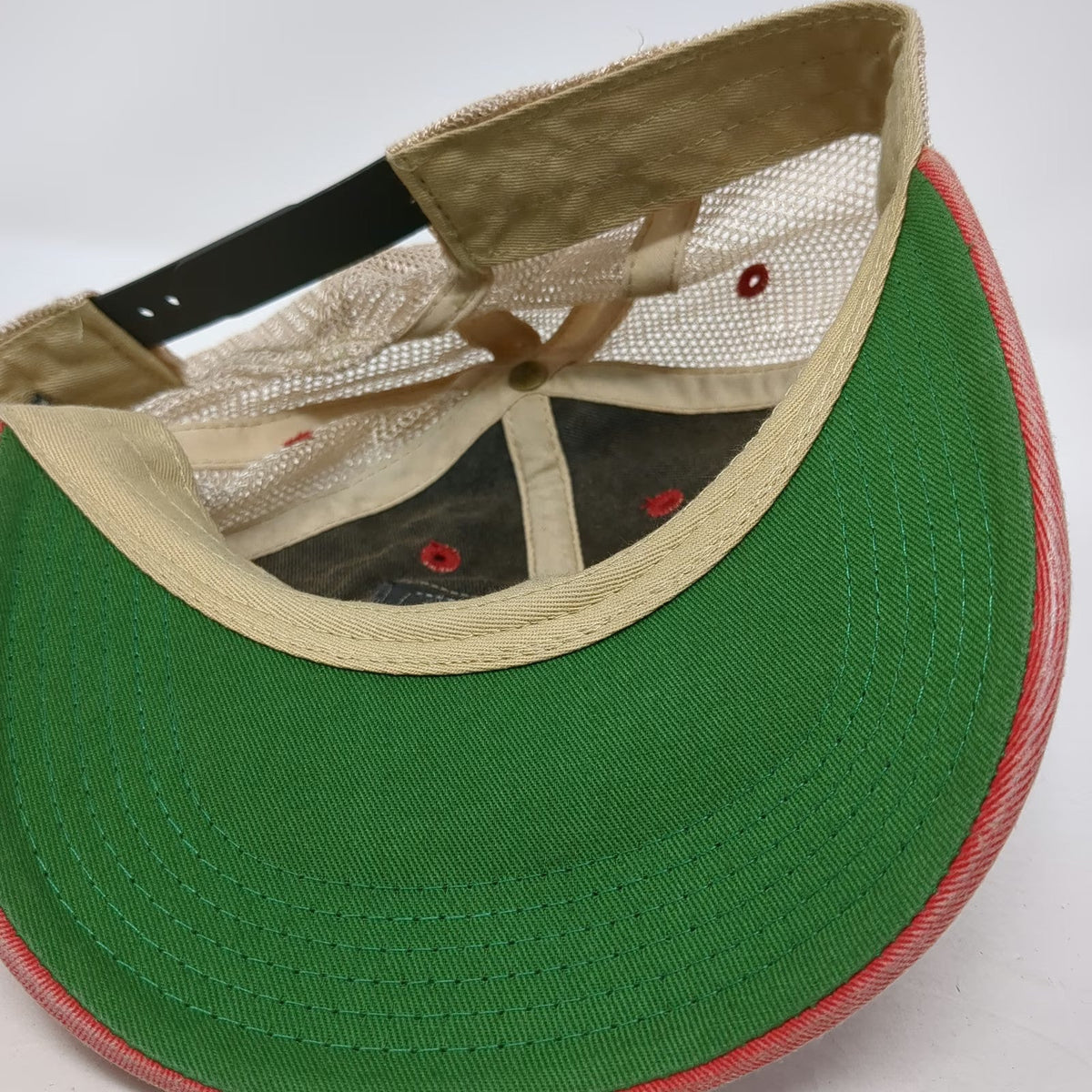 Legacy Trucker Hat Black Red Beige One Size North End Pizza Mesh Snapback Patch