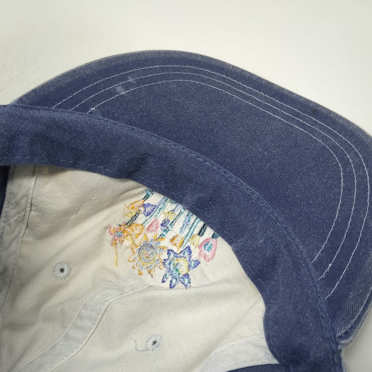 Baseball Cap Blue One Size Sun Valley Embroidered Flowers Strapback Hat Idaho
