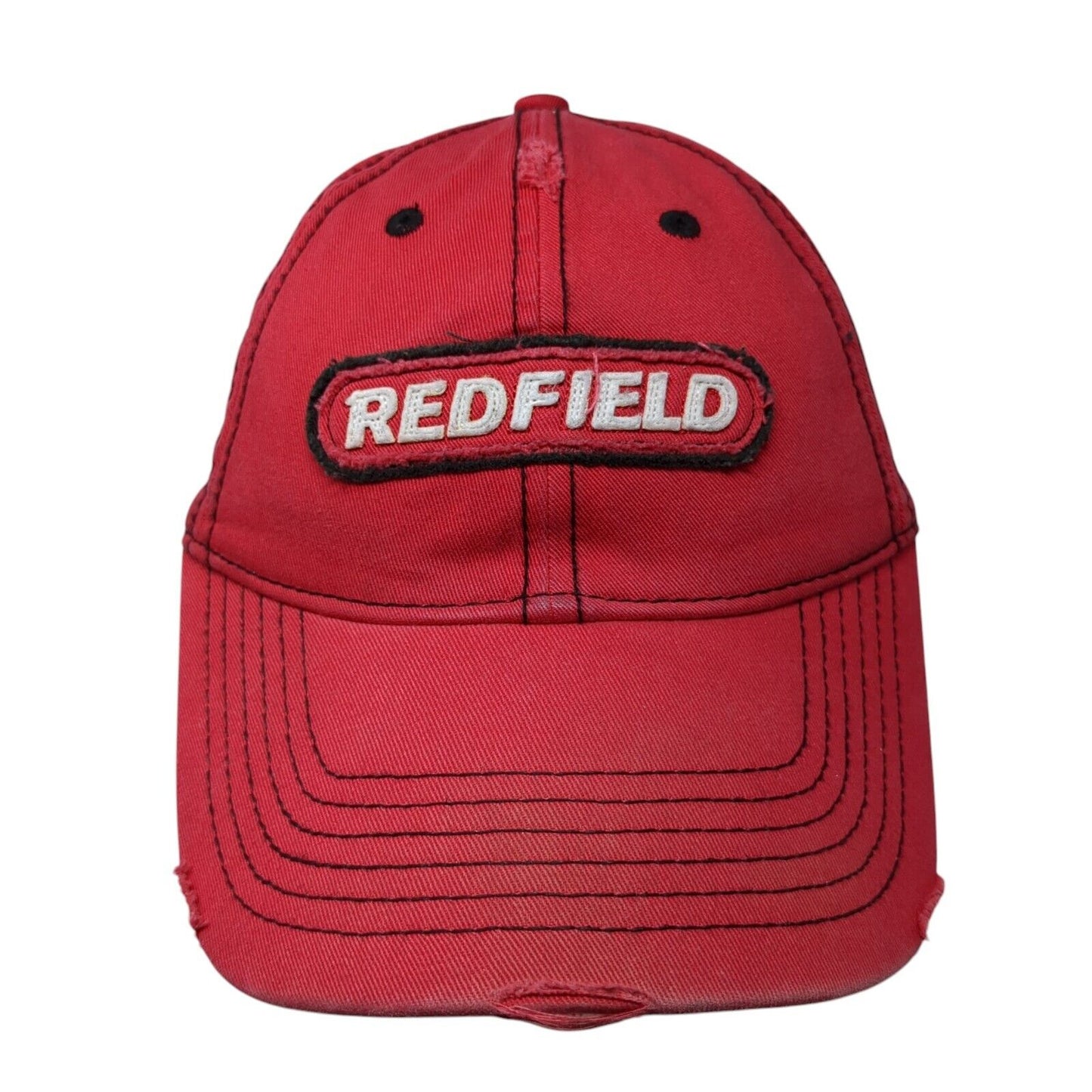Redfield Strapback Hat Red One Size Adjustable Solid 6 Panel Outdoor