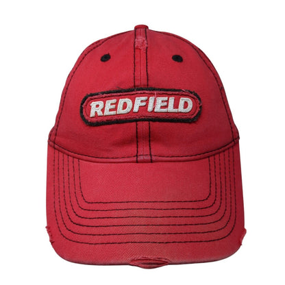 Redfield Strapback Hat Red One Size Adjustable Solid 6 Panel Outdoor