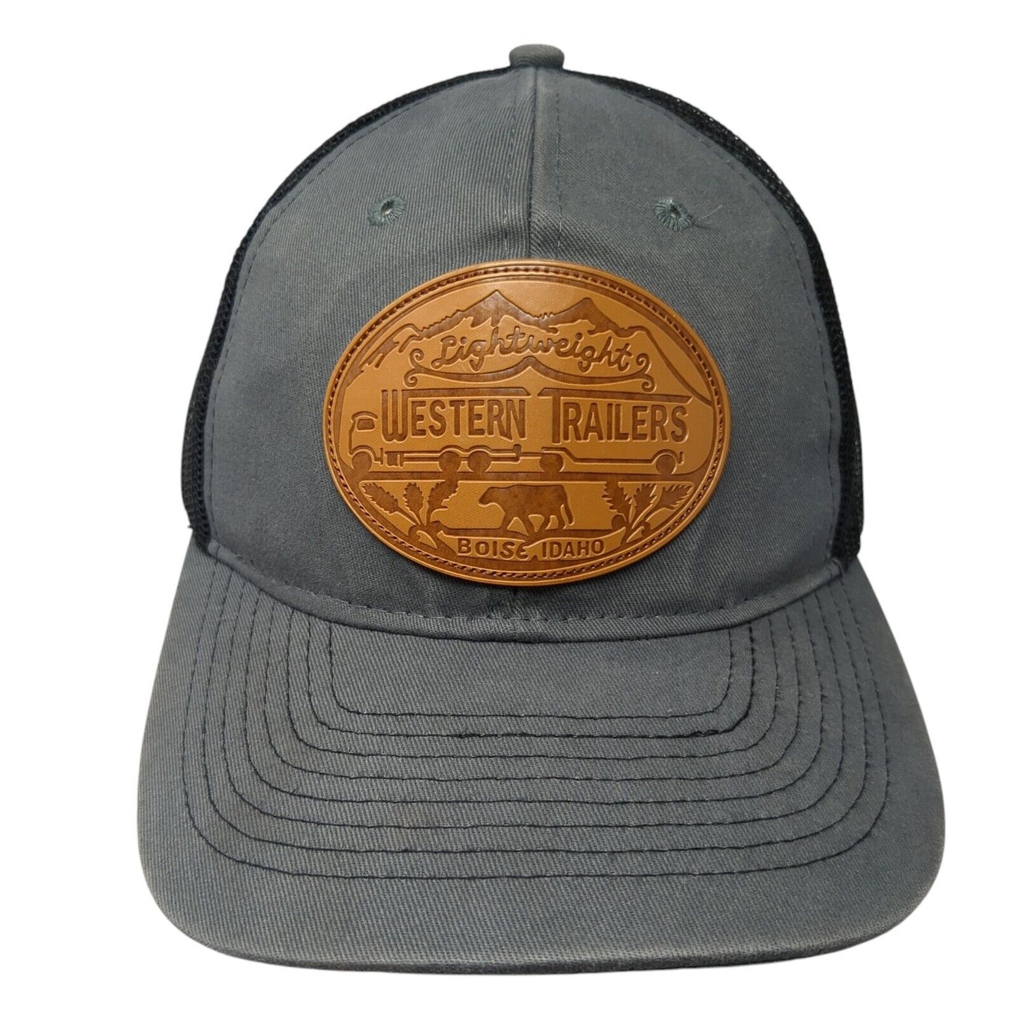 Western Trailers Boise Idaho Snapback Trucker Hat Gray OS Adjustable Mesh Back