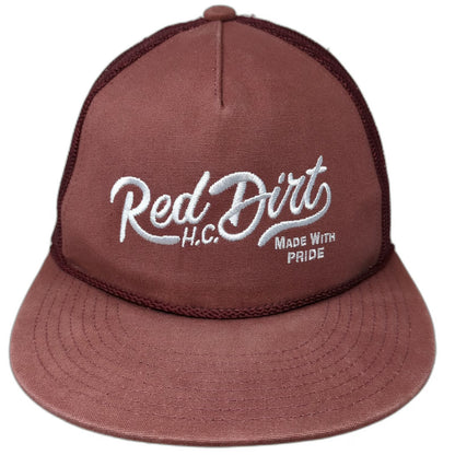Red Dirt Hat Company Trucker One Size Snapback Flat Brim Mesh Rope Logo Cotton
