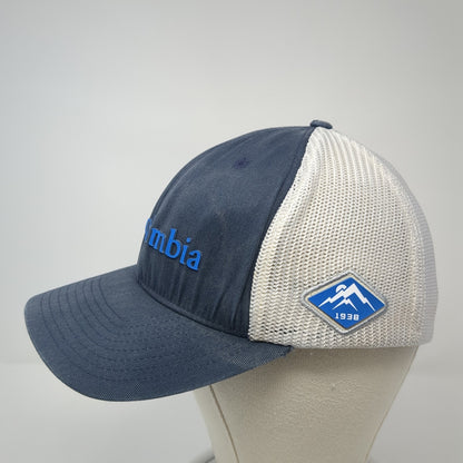 Columbia Fitted Trucker Hat Blue One Size Lightweight Embroidered Mesh Back