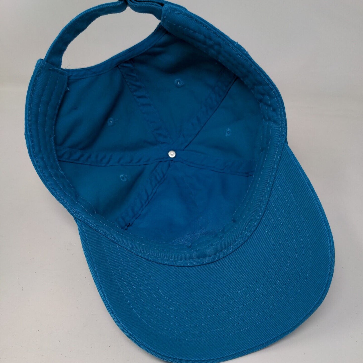 Unbranded Slideback Hat Blue One Size Adjustable Vented Holes 6 Panel Blank