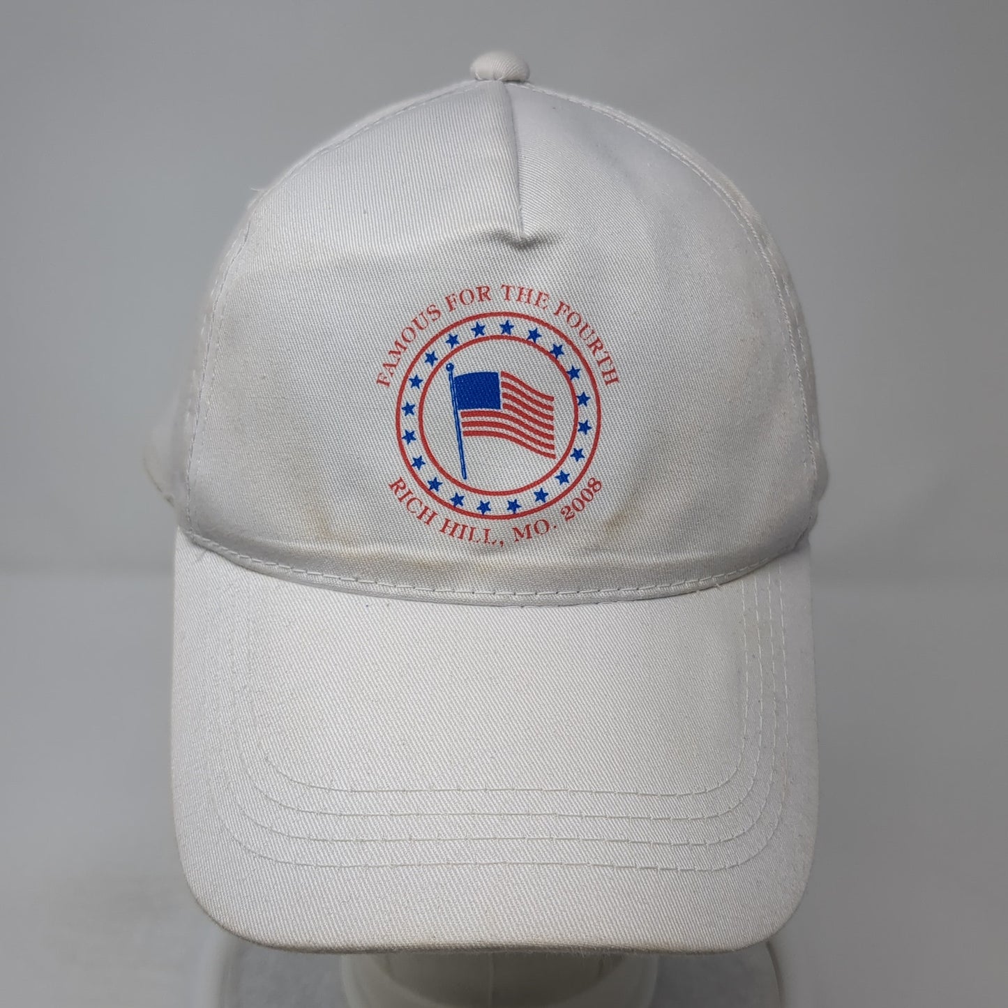 Famous For The Fourth Rich Hill MO 2008 Snapback Hat White One Size Outdoor Cap